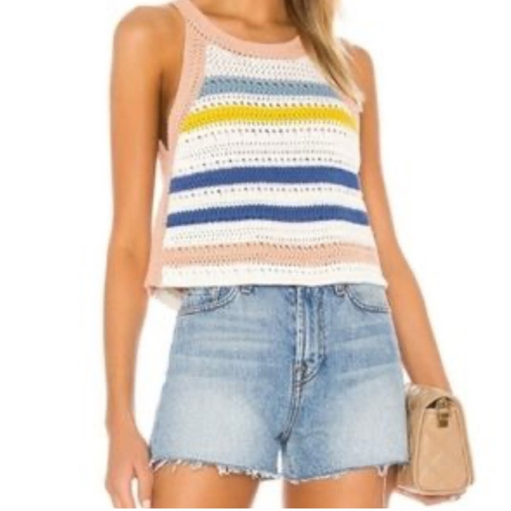 BCBGeneration Colorful Striped Knit Tank Top